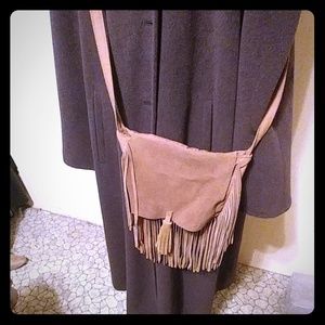Canvas and suede crossbody bag